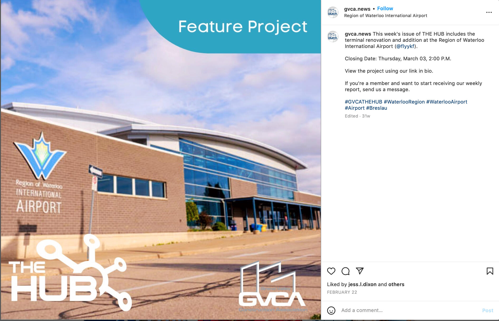 "THE HUB" feature project correlated to the sent out email